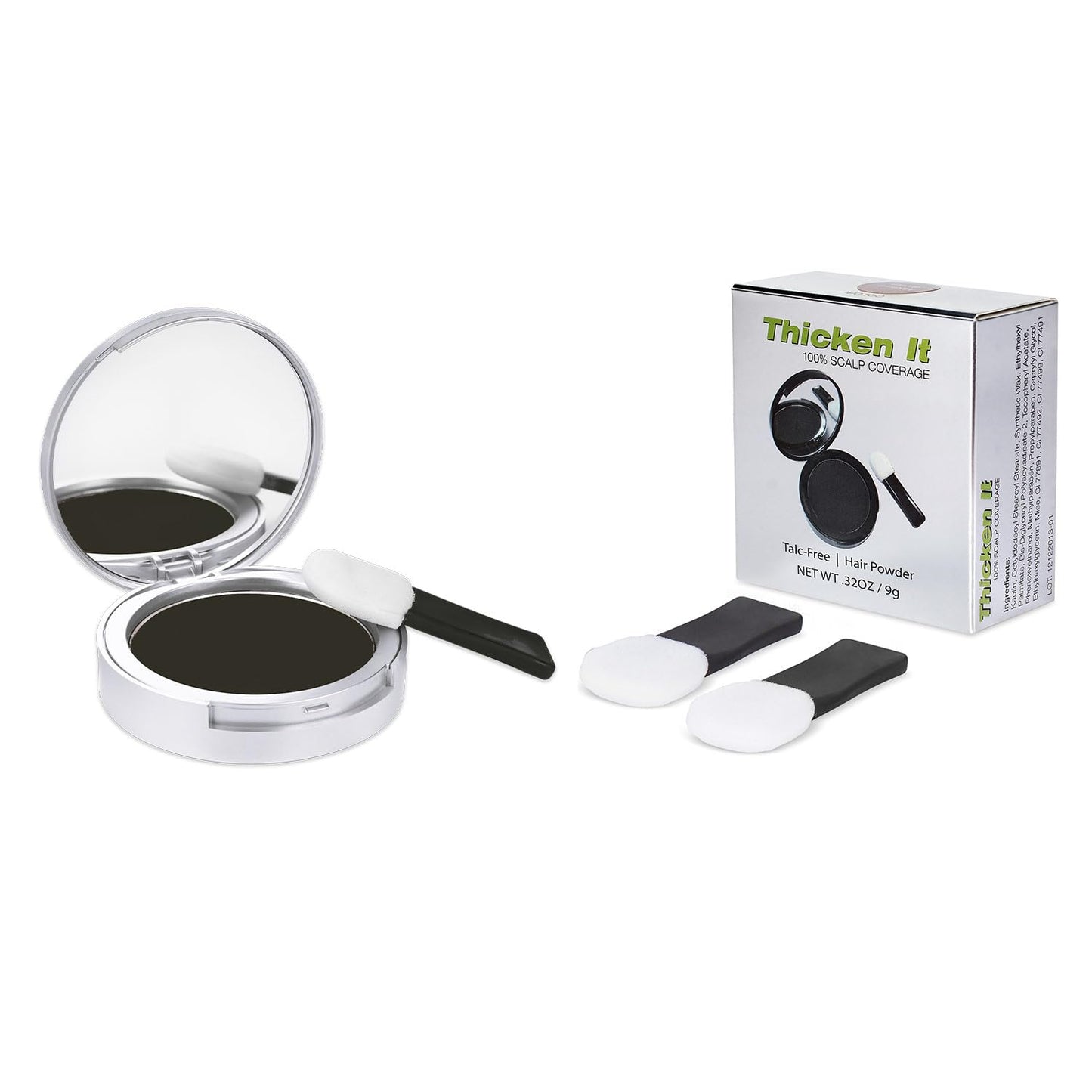 Thicken It 100% Scalp Coverage Hair Powder - BLACK - Talc-Free, Water Resistant Hair Loss Concealer, Thicker Than Hair Fibers & Sprays Beauty & Personal Care Thicken It 100% Scalp Coverage