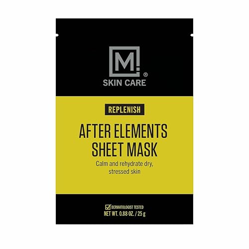 M. Skin Care After Elements Facial Sheet Mask Treatment for Men, Sunburn and Windburn Skin Care Face Mask Beauty & Personal Care M Skin Care