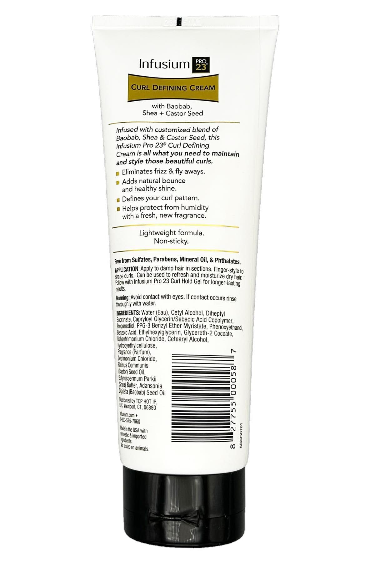 INFUSIUM 23 Curl Defining Hair Cream - Eliminates Frizz and Adds Bounce Shine 8oz., White Beauty & Personal Care INFUSIUM 23