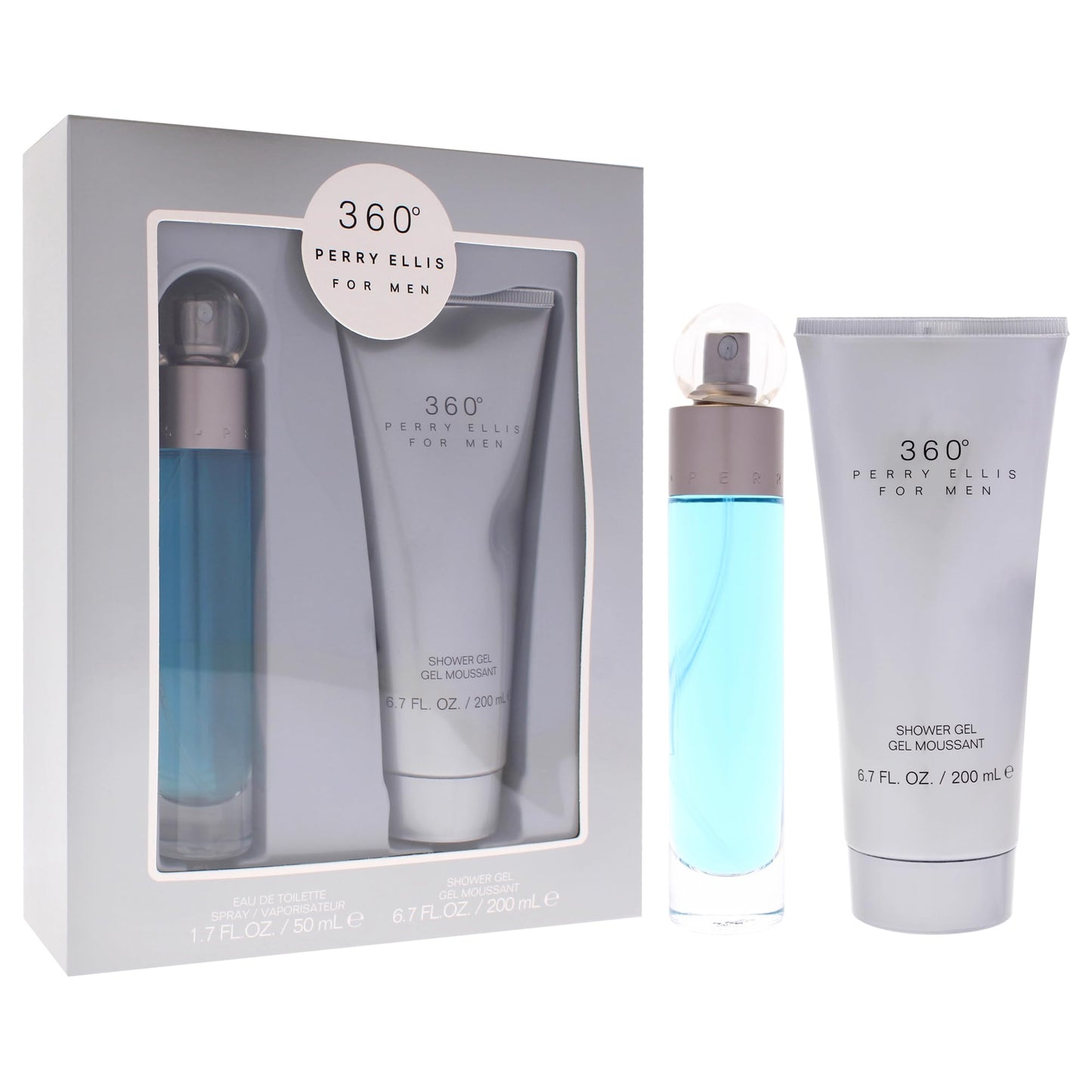 360 by Perry Ellis for Men - 2 Pc Gift Set 1.7oz EDT Spray, 6.7oz Shower Gel Beauty & Personal Care Perry Ellis