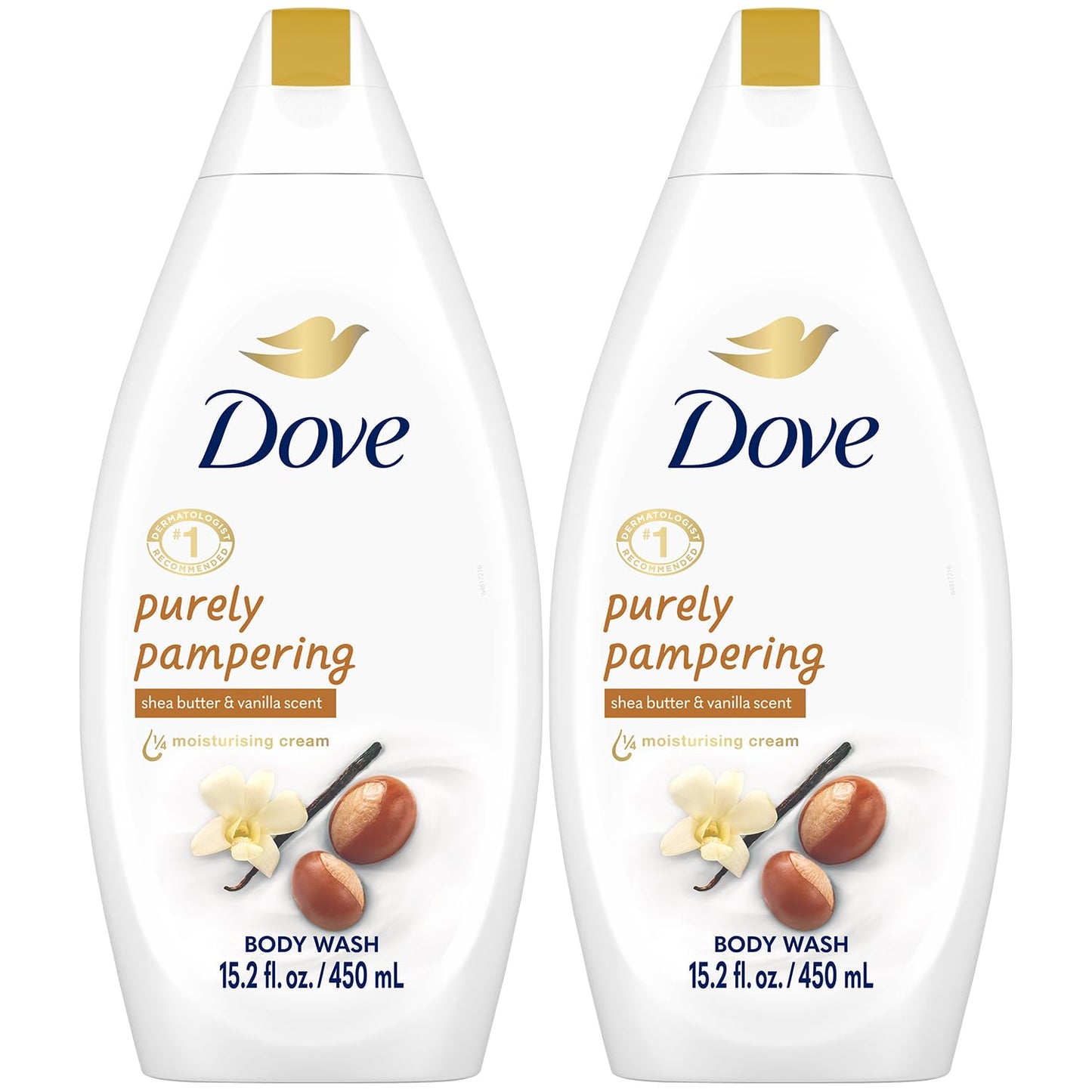 Dove Body Wash 2-Pack - Purely Pampering, Shea Butter & Vanilla for Softer, Smoother Skin, 15.2 Oz Ea Beauty & Personal Care Dove
