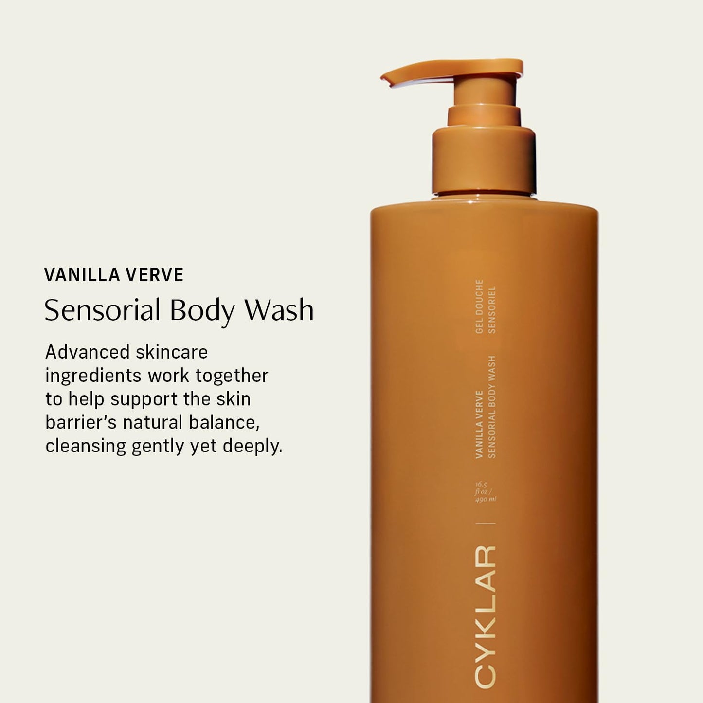 CYKLAR Sensorial Body Wash. Vanilla Verve Hydrating Cleanser with Moisture Locking Multi-Oil Complex, Sodium PCA and Glycerin. Nourishing Shower Gel Beauty and Personal Care CYKLAR