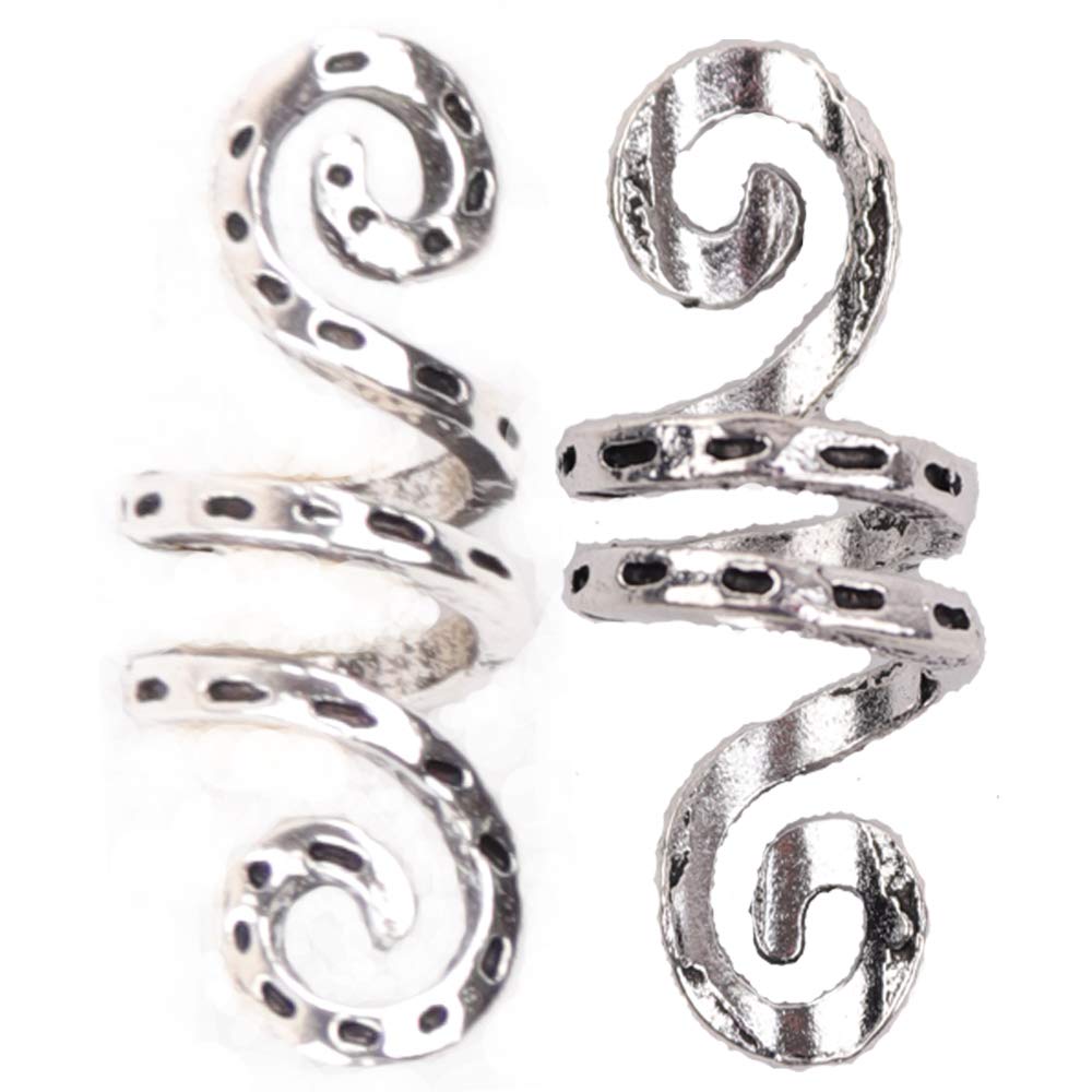 Hair Tube Beads Dreadlocks Beads Hair Spiral Hair Braiding Jewelry Hair Decoration Accessories Braid For Hair 40 Pieces,gold and silver Beauty & Personal Care N\A