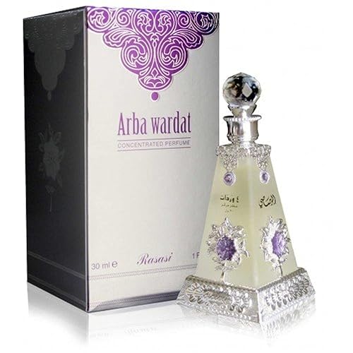 RASASI Arba Wardat Arabian Perfume Oils For Women & Men, 30ml (1.0 Oz) - Long Lasting Concentrated Perfume Oil, Luxurious Unisex Scented Oil For Beauty & Personal Care RASASI