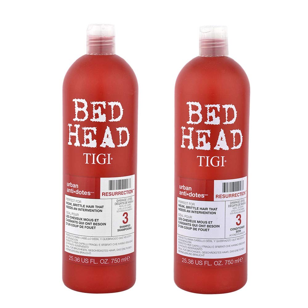Bed Head by TIGI Urban Antidotes Resurrection Shampoo and Conditioner for Damaged Hair 25.36 fl oz 2 count Beauty & Personal Care TIGI