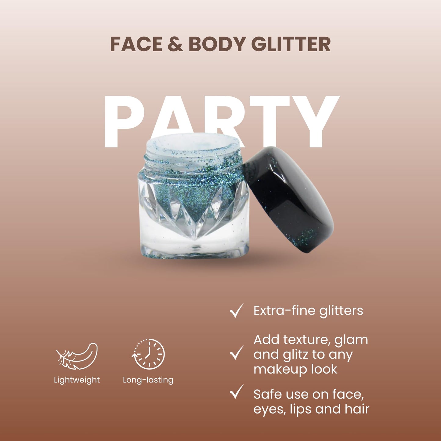 Poise Makeup Body and Facial Glitter | Extra-fine Cosmetic-Grade Glitters to Add Texture, Glam and Glitz, Safe for Face Eyes Lips and Hair Beauty & Personal Care POISE INT'L BEVERLY HILLS
