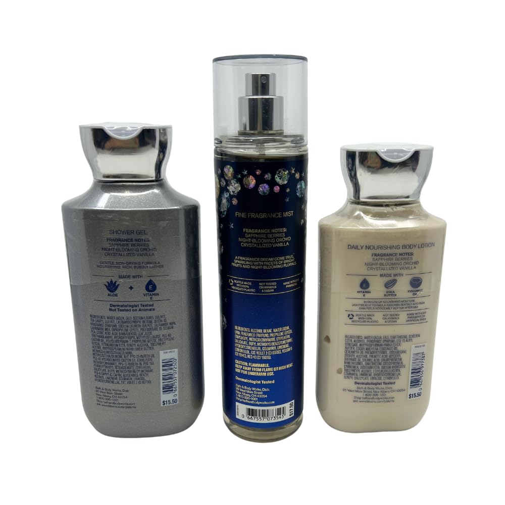 Bath & Body Works DREAM BRIGHT 3-piece Gift Set with a Blue Bow for Holidays & Gifts - Shower Gel, Mist & Body Lotion Beauty & Personal Care Bath & Body Works
