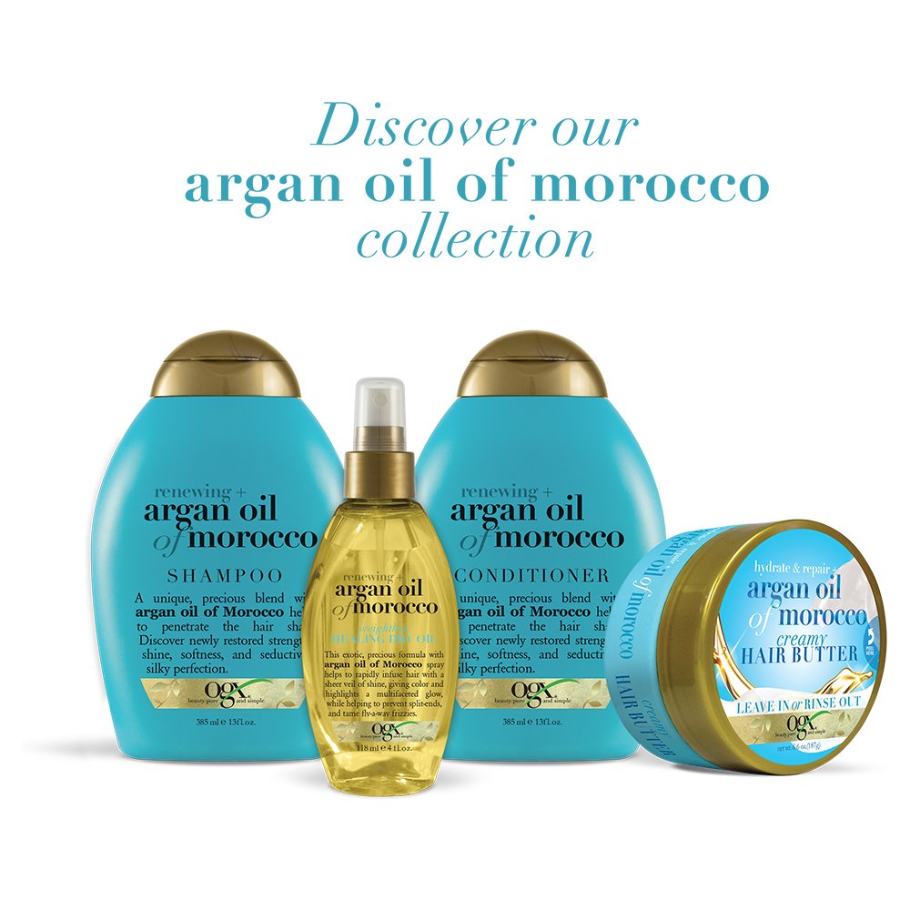 OGX Hydrate & Repair + Argan Oil of Morocco Creamy Hair Butter, Deep Moisturizing Leave-In or Rinse Treatment for Dry Hair, Paraben-Free Beauty & Personal Care OGX