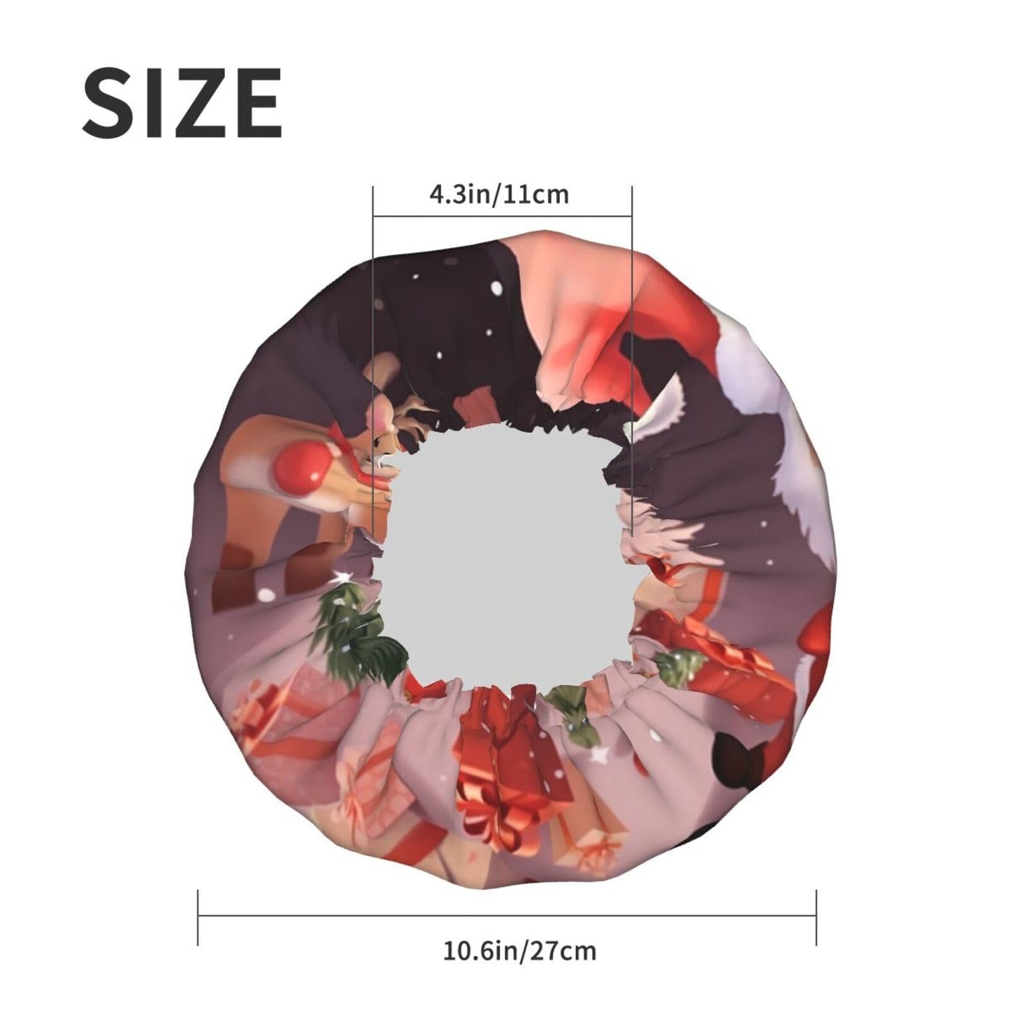 Cute Christmas Holidays Shower Cap for Women Men Large Reusable Shower Bonnet Double-Layer Waterproof Bath Caps Elastic Band Hair Hat for All Beauty and Personal Care BWLHJKE