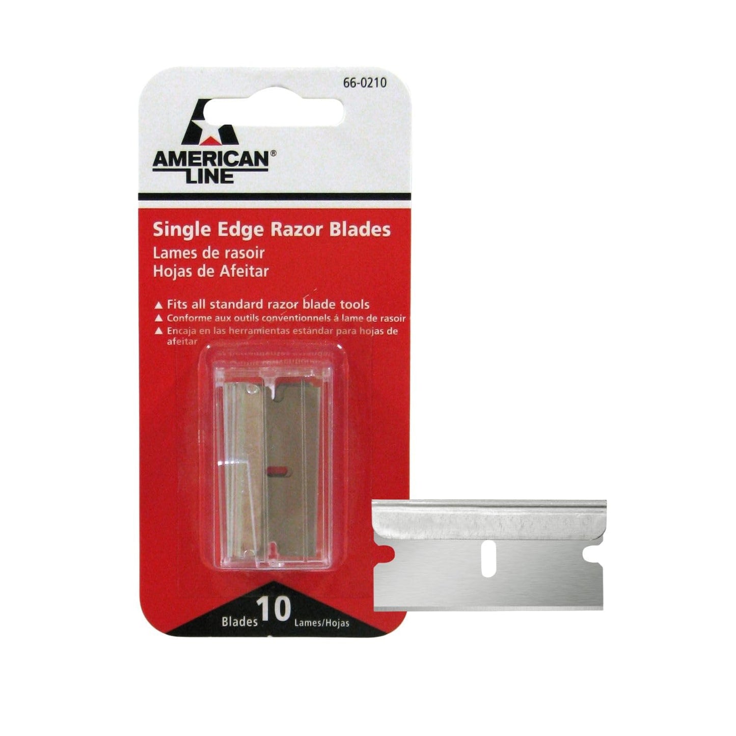 American Line Single Edge Razor Blades with Dispenser - 10-Pack - 0.009" Made of High Carbon Steel - For General Use and Industrial Applications Beauty and Personal Care American Line