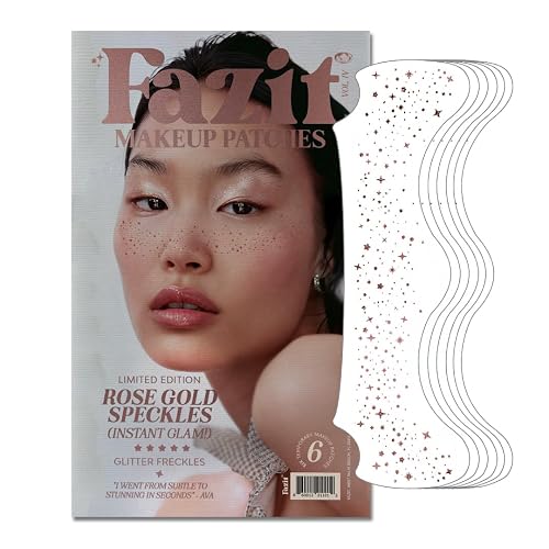 Fazit Rose Gold Speckles - Glitter Freckle Makeup Patches - Shimmering Faux Freckles & Body Glitter - Waterproof, Long-Lasting Instant Glamour Beauty & Personal Care Fazit