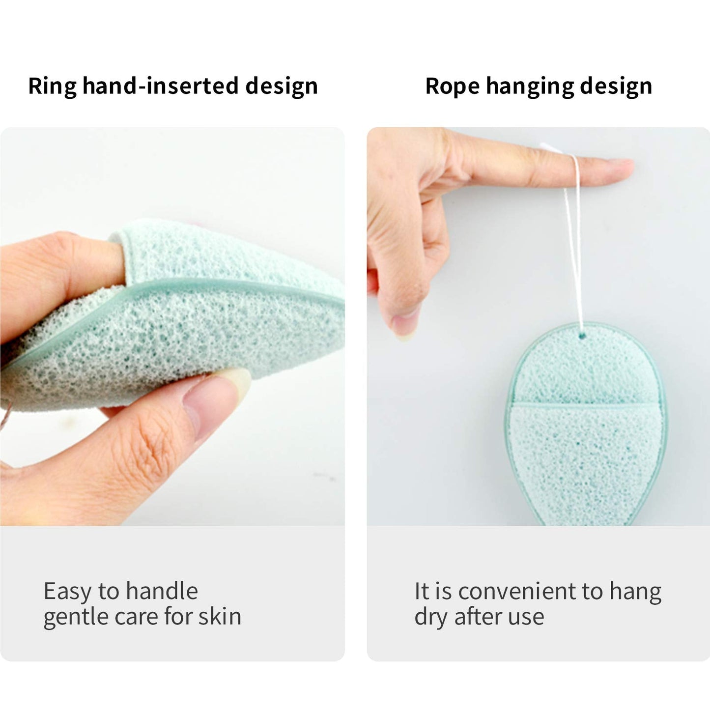 DAGEDA 2 PCS Konjac Facial Sponge, Deep Pore Cleansing and Exfoliating Blackheads, Daily Facial Cleansing, Makeup Remover, Glove Bath Sponge, Suitable Beauty & Personal Care DAGEDA
