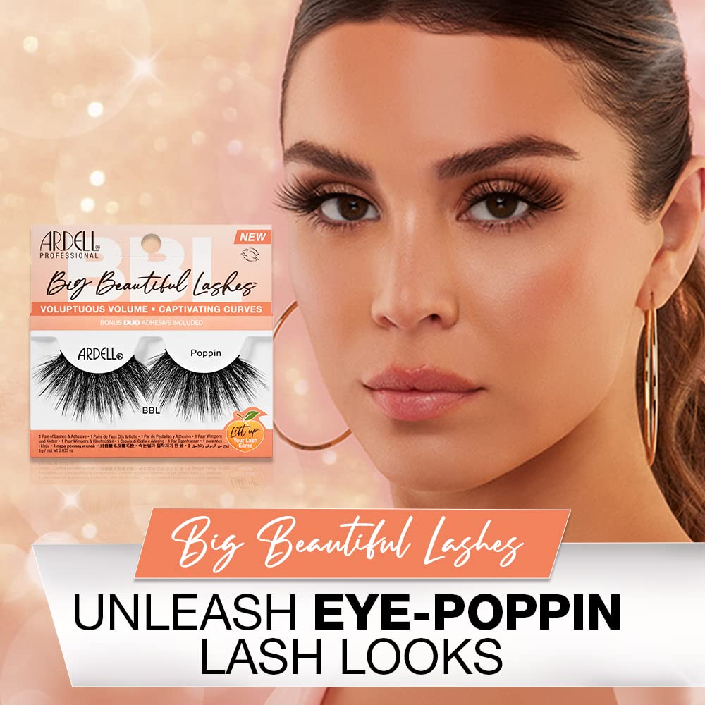 Ardell BBL Big Beautiful Lashes 971 Poppin, with DUO Clear Adhesive, 1 pack Beauty & Personal Care Ardell