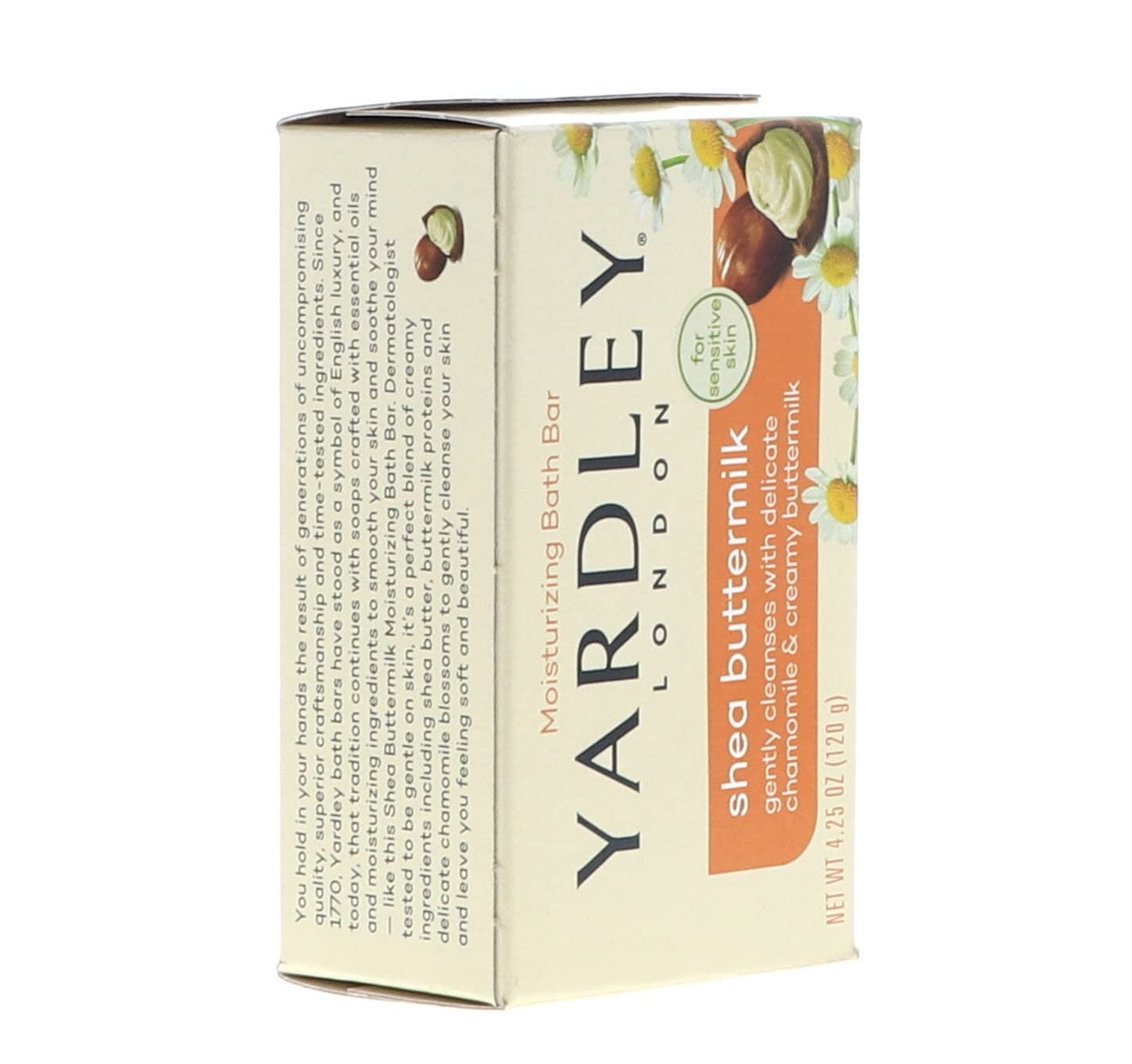 Yardley London Sensitive Skin Shea Buttermilk Bar Soap, 4.0 oz (Pack of 6) Beauty & Personal Care Yardley