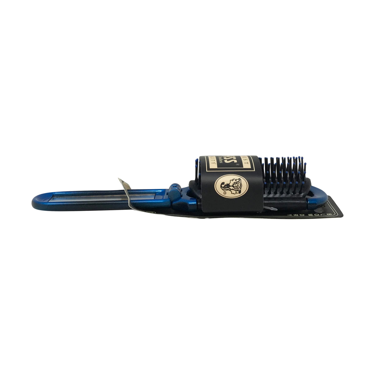 The Travel Brush | Professional Grade Nylon Pins | Fold Up Design with Mirror Handle | Smoke Finish