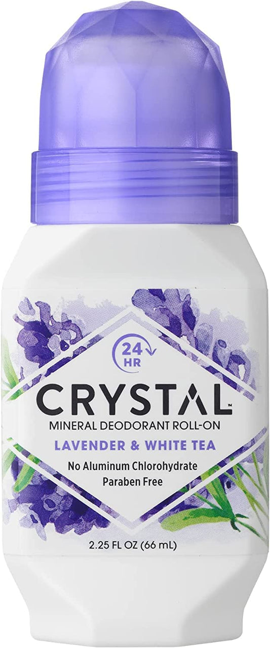 Crystal Mineral Deodorant Roll-On, Lavender & White Tea 2.25 oz (Pack of 4) Beauty and Personal Care Crystal Essence