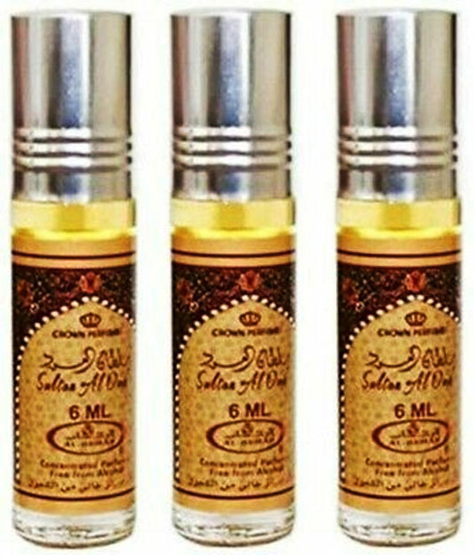 Sultan Al Oud - 6ml (.2 oz) Perfume Oil by AlRehab 3 Pack Beauty & Personal Care Al-Rehab