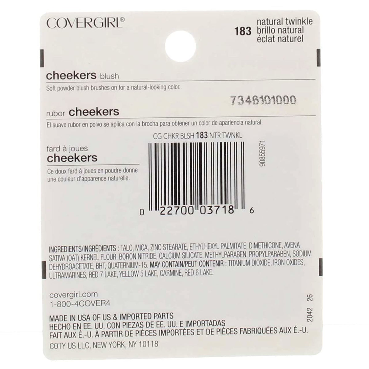 CoverGirl Cheekers Blush, Natural Twinkle [183], 0.12 oz (Pack of 2) Beauty & Personal Care COVERGIRL