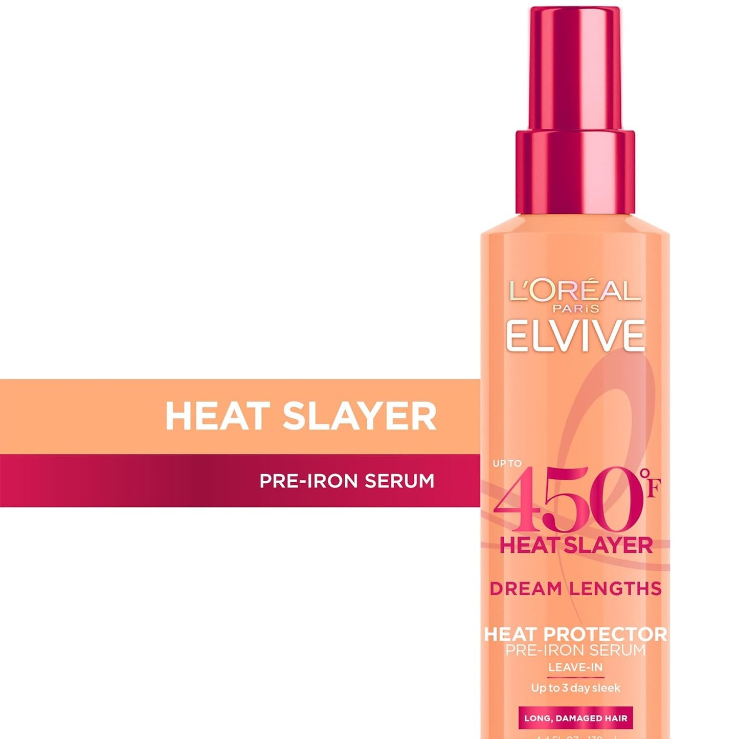 L'Oreal Paris Elvive Dream Lengths Heat Slayer Pre-Iron Spray Leave-In, 4.4 Ounce (2 Pack) Beauty & Personal Care L'Oreal Paris