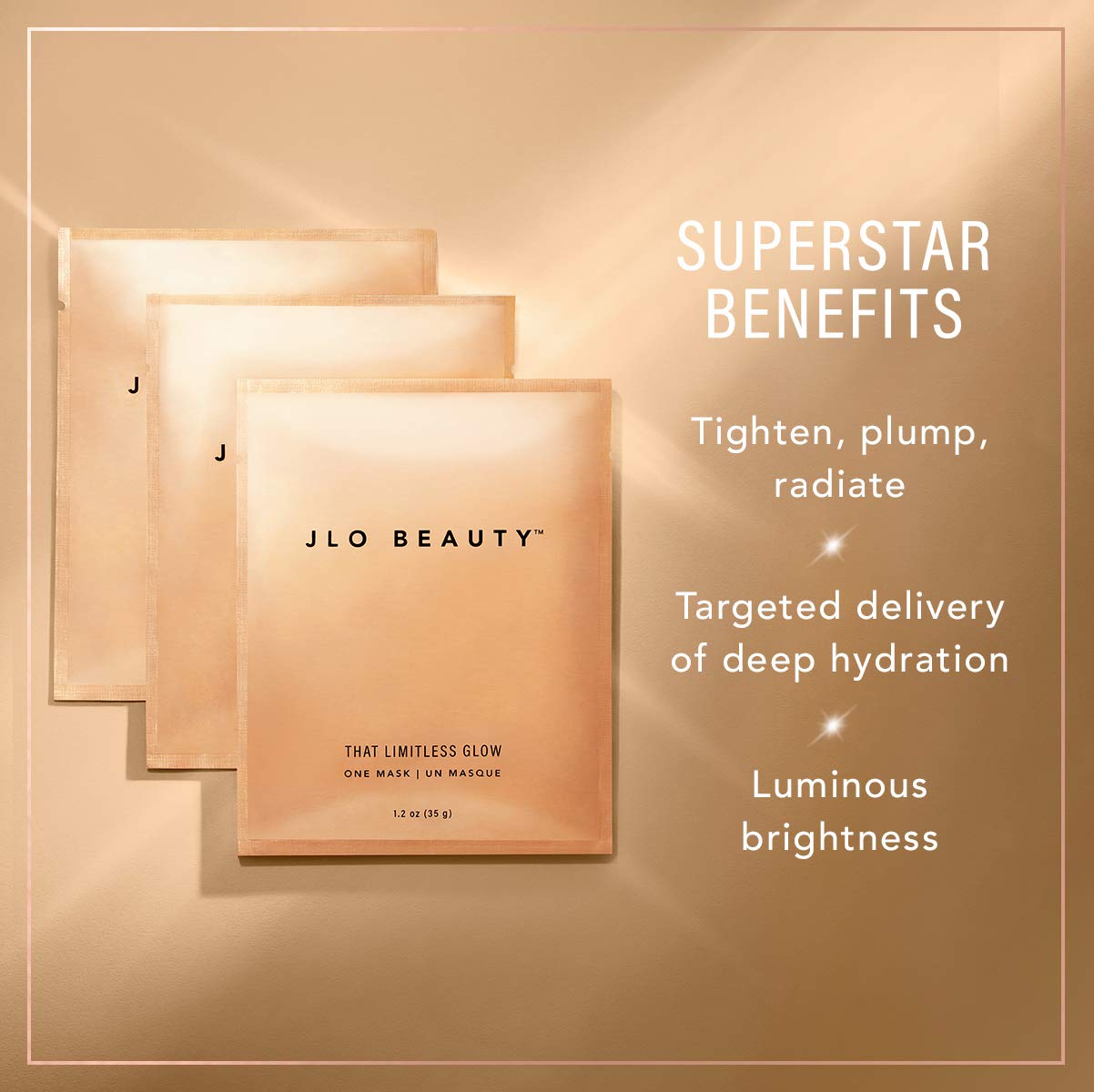 JLO BEAUTY Hydrating Sheet Face Mask, 2-Piece Facial Masks with Glow Serum, Helps Brighten, Smooth & Refresh Skin, Moisturizing Self Care Skincare Beauty & Personal Care JLO BEAUTY