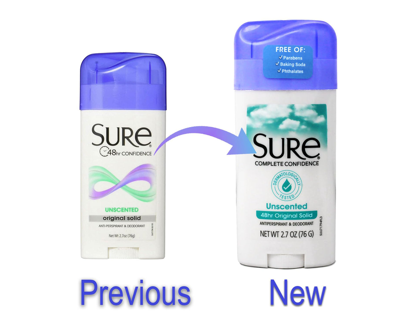 Powerful all-day protection against wetness and odor - Sure Original Solid Anti-Perspirant and Deodorant, Unscented, 2.7-Ounces (Pack of 6) Beauty and Personal Care Sure