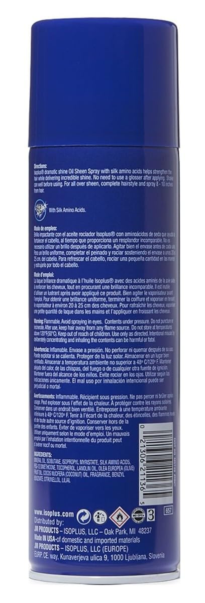Isoplus Oil Sheen Hairspray 11oz. Aero (6 Pack) Beauty & Personal Care DDI