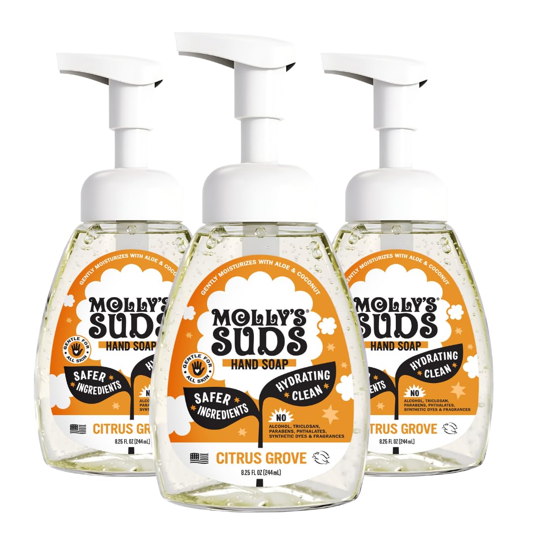 Molly's Suds Foaming Hand Soap - Made with Aloe and Coconut Oil | Moisturizing Hand Wash | Clean Ingredients, Infused with Essential Oils | Citrus Beauty & Personal Care Molly's Suds