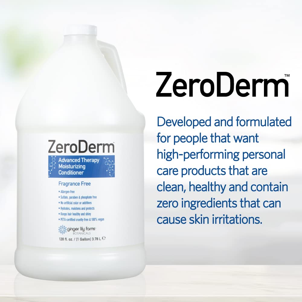 Ginger Lily Farms Botanicals ZeroDerm Advanced Therapy Moisturizing Conditioner for All Hair Types, 100% Vegan, Cruelty and Fragrance Free, 1 Gallon Beauty & Personal Care Ginger Lily Farms
