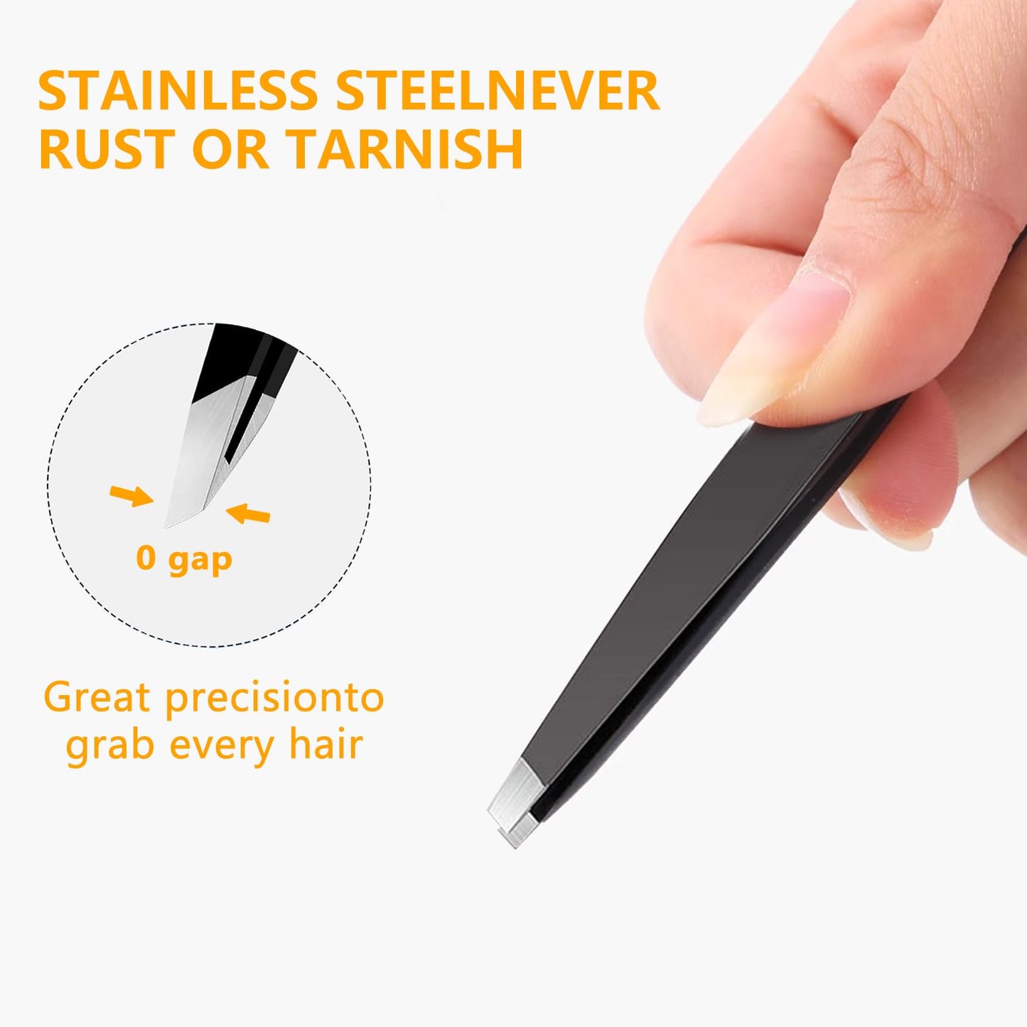 DTDNZKN 4 PCS Stainless Steel Tweezers Set Black Beauty and Personal Care DTDNZKN