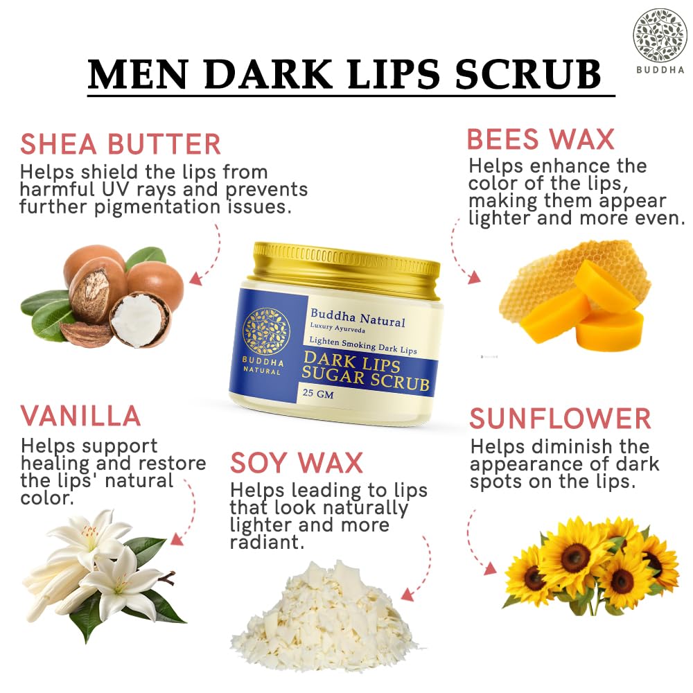 Buddha Natural Dark Smoky Lip Scrub for Men (25 Grams) Beauty and Personal Care Buddha Natural