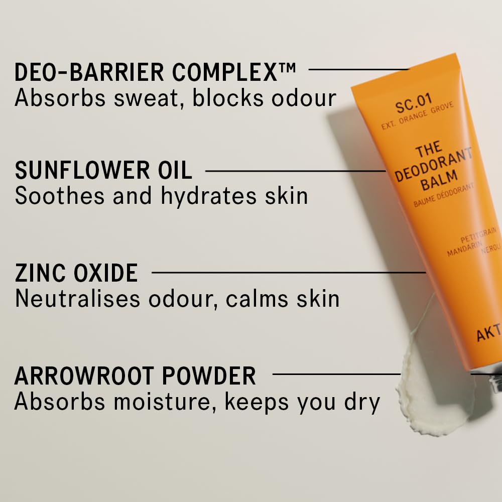 AKT, THE DEODORANT BALM. Award winning, multi-use, natural deodorant. Plastic Free. Gender Free. Aluminium Free. 100% effective - 1 tube lasts up to 3 Beauty and Personal Care AKT