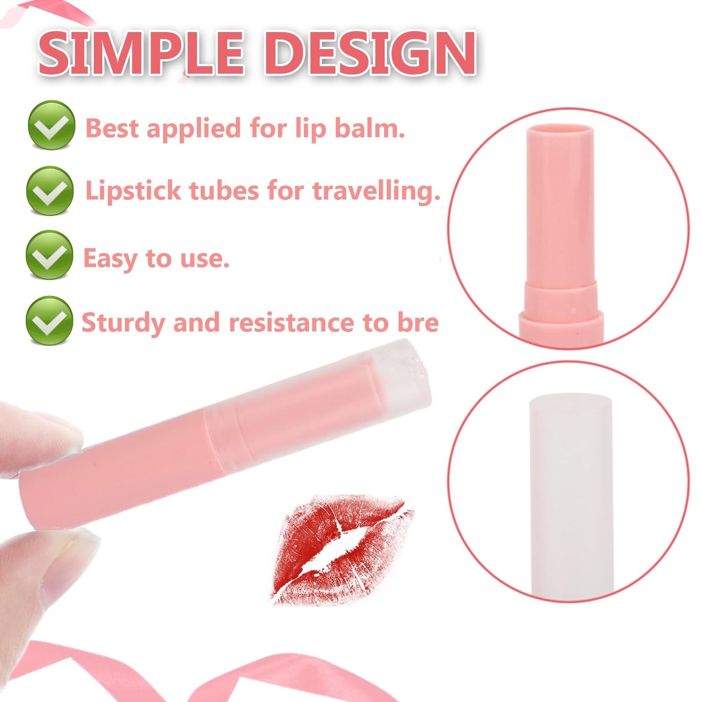 Milltrip 10pcs Empty Lip Balm Tube Lip Gloss Container DIY Lipstick Making Accessory for DIY Cosmetic (07# lipstick tube [pink]) Beauty and Personal Care Milltrip
