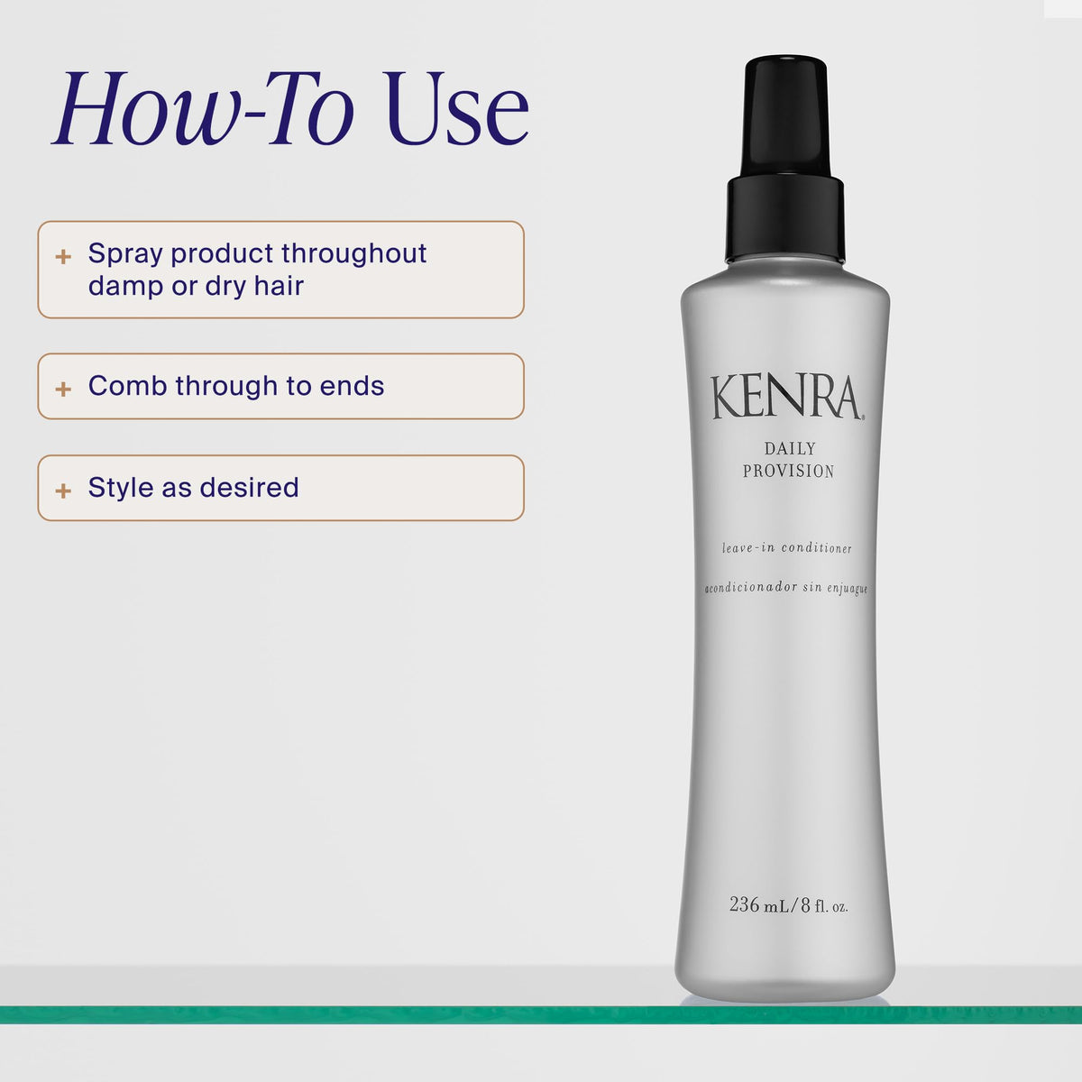 Kenra Professional Daily Provision Leave-In Conditioner | Hydrates, Detangles, & Adds Shine | Tames Frizz & Flyaways | Thermal Protection | Helps