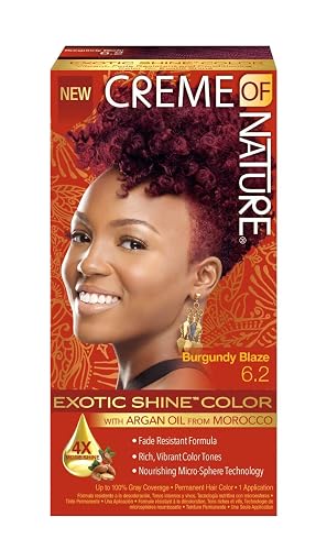 Exotic Shine Hair Color by Creme of Nature, 6.2 Burgundy Blaze, with Argan Oil from Morocco, 1 Application Beauty & Personal Care Creme of Nature