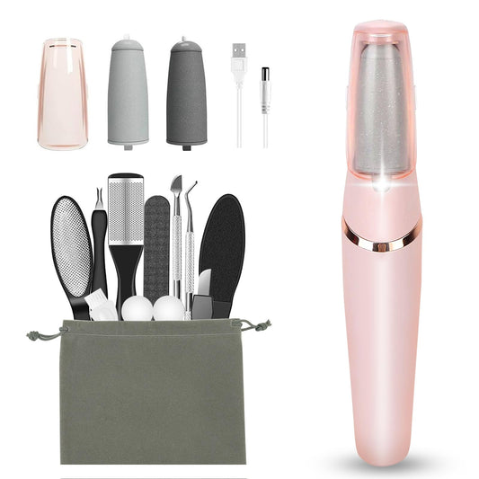 Electric Callus Removers for Feet, Haootadiy Electric Foot Callus Remover Pedicure Kits Rechargeable with12 in 1, Removes Dry Skin for Smoother Feet Beauty and Personal Care Haootadiy Default Title