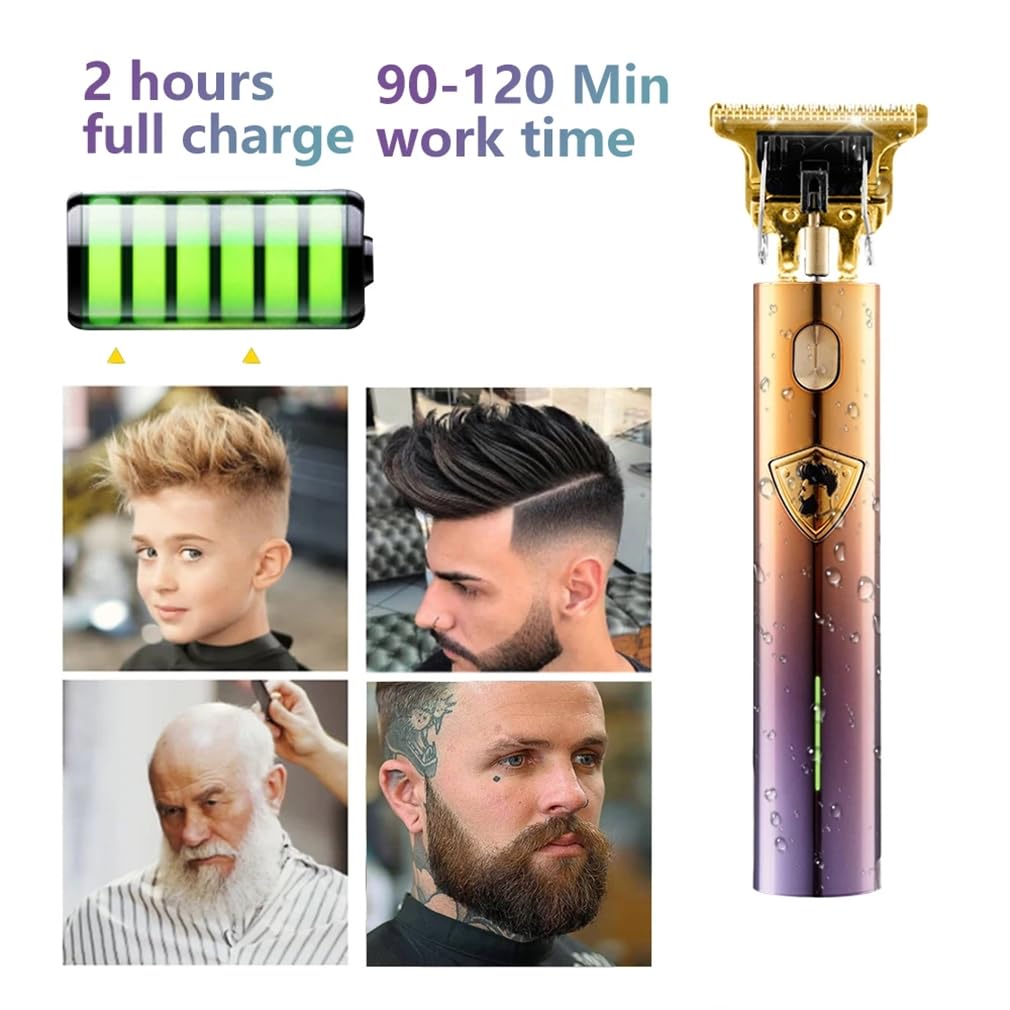 Hmirc Professional Hair Clippers & Trimmer for Men, Cordless Mens T-Blade Beard Trimmer with 4 Limit Comb, Rechargeable Hair Trimmers for Barbers Beauty and Personal Care Hmirc