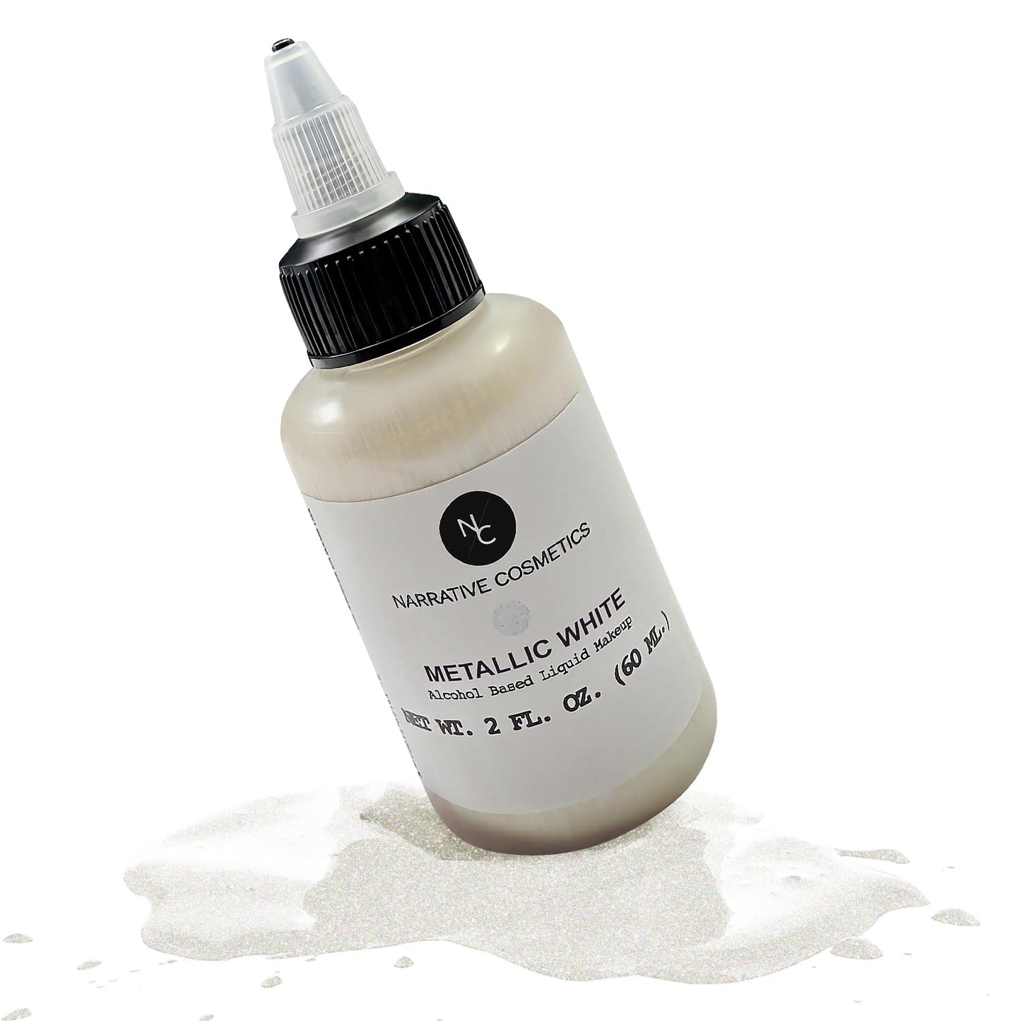 Narrative Cosmetics Metallic Alcohol Airbrush Paints - 2 fl oz, Skin Safe, Quick Dry, Waterproof, Sweatproof, Transferproof Liquid Makeup Beauty & Personal Care Narrative Cosmetics