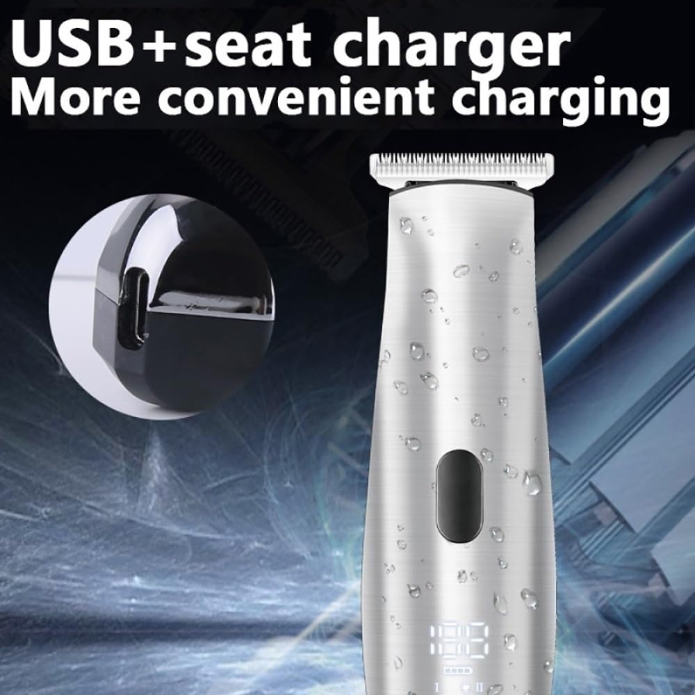 KNPSJJRHF Mens Hair Clippers, Professional Cordless Waterproof Hair Trimmer USB Rechargeable Electric Hair Trimmer Sculpting Beauty and Personal Care KNPSJJRHF