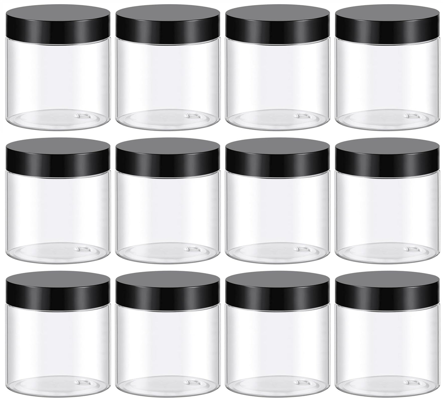 TUZAZO 4 Oz Plastic Containers Small Jars with Lids, 12 Pack Beauty and Personal Care TUZAZO Default Title
