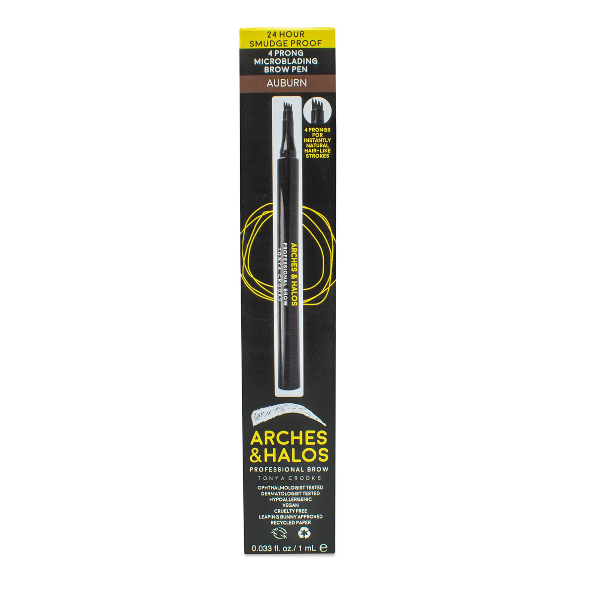 Arches & Halos Microblading Brow Shaping Pen - Fuller, More Defined Brow - Long-lasting, Smudge Resistant, Rich Color - Vegan and Cruelty Free Makeup