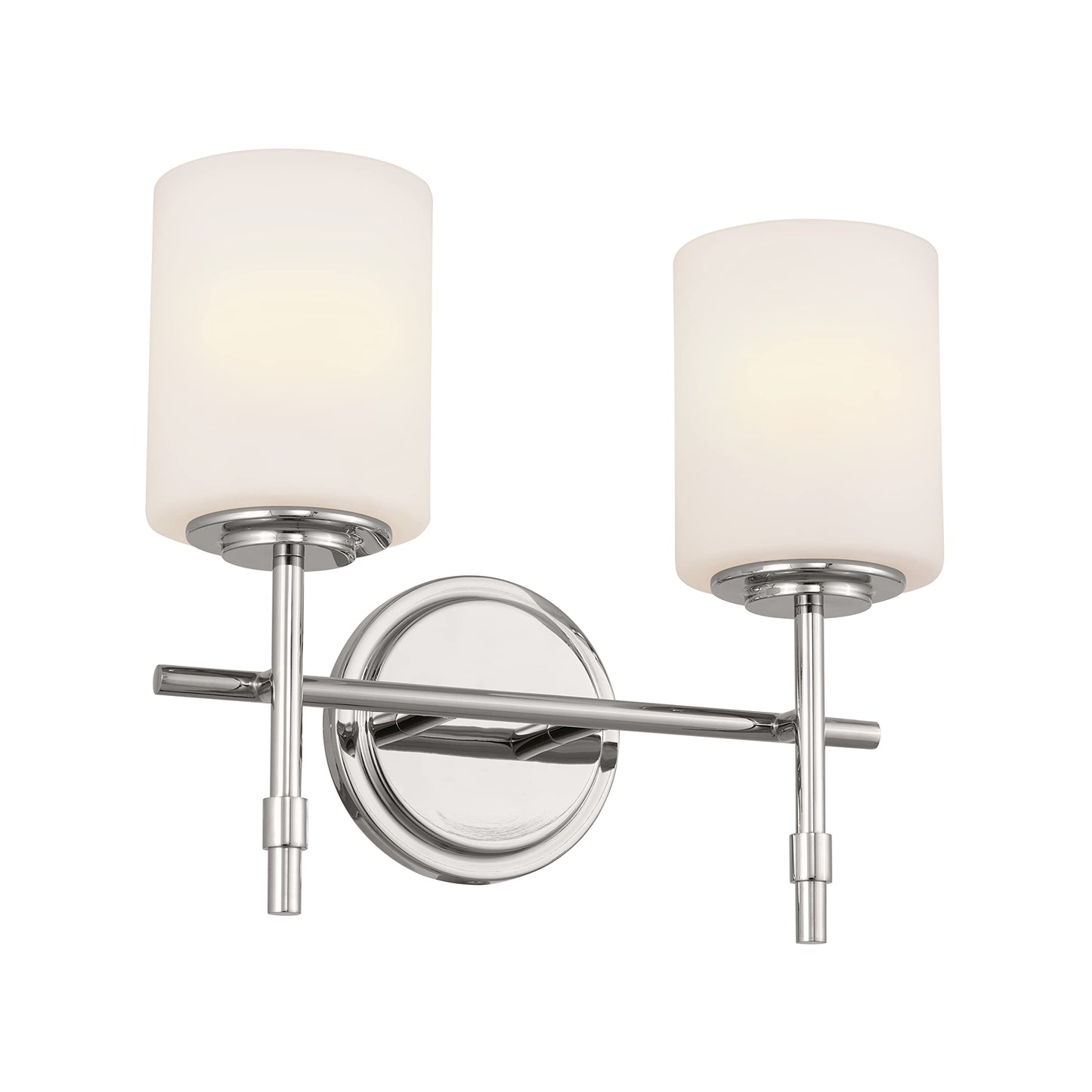 Kichler Ali 2 Light Bathroom Vanity Light in Polished Nickel with Satin Etched Glass Shades for use in Bathrooms and Powder Rooms, 52141PN Beauty & Personal Care Kichler