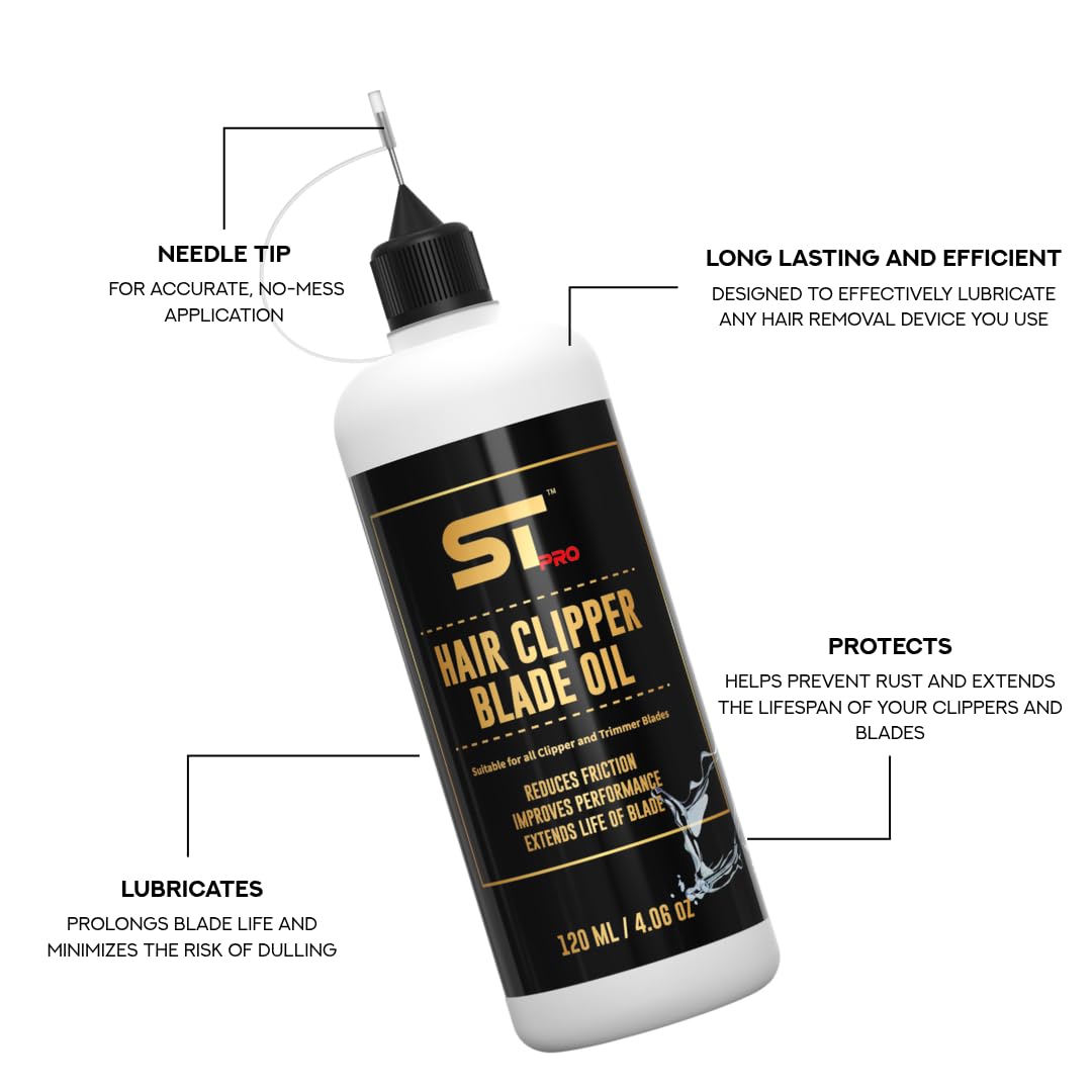 Supreme Trimmer Premium Hair Clipper Blade Lubricating Oil w/Needle Applicator - 120ML Anti-Rust Barber Clipper Oil for Blades, Hair Trimmer - STO120 Beauty and Personal Care Supreme Trimmer