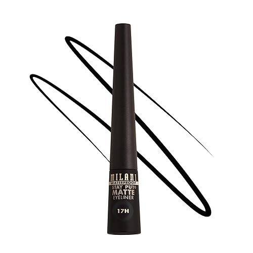 Milani Stay Put Matte Liquid Eyeliner - Black, Waterproof, 17H Wear, Cruelty-Free, Vegan, Smudgeproof, Long Lasting Beauty & Personal Care Milani