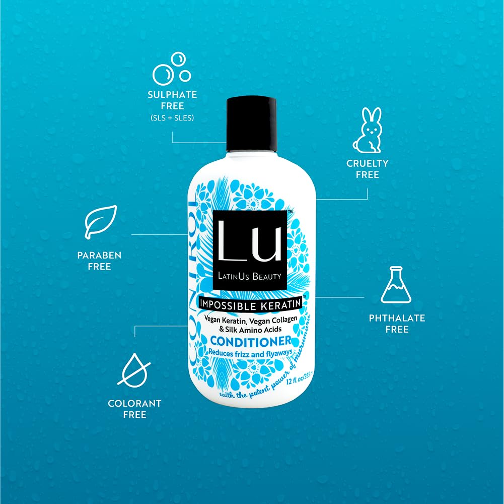 Lu by LatinUs Beauty Control Conditioner Anti-Frizz Tame & Sleek for Frizzy, Hard to Manage Hair (12 oz)