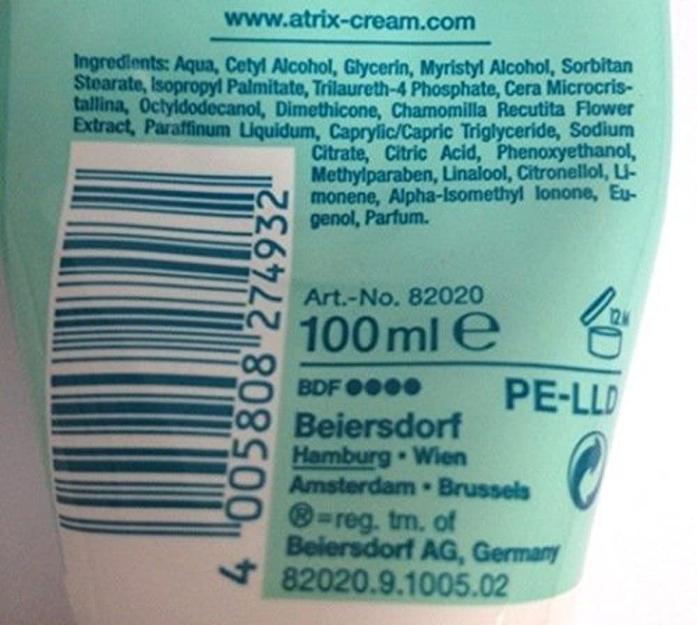 Atrix Intensive Protection Hand Cream 100ml 3.4oz Tube Beauty & Personal Care Atrix