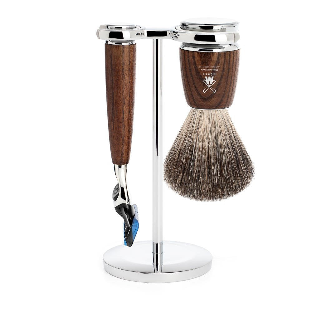 MÜHLE RYTMO 3-Piece Pure Badger 5-Blade Razor Modern Luxury Wet Shaving Set - Perfect for Every Day Use, Barbershop Quality Close Smooth Shave Beauty and Personal Care MÜHLE