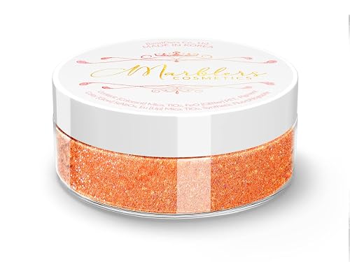 MARBLERS Glitter Mica Powder [Tangerine Jelly] 0.14oz (4g) | Glitter Mica | Highly Pigmented | Non-Toxic, Vegan, Cruelty-Free | Eyeshadow, Body Beauty & Personal Care MARBLERS