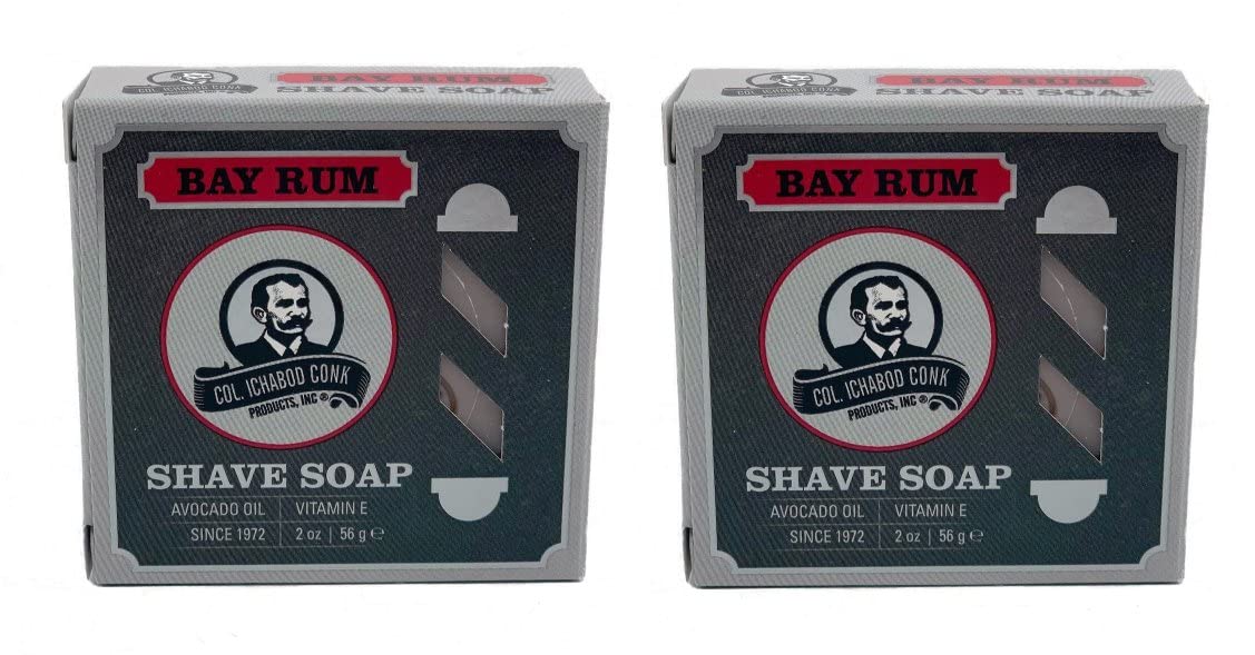 Colonel Conk Worlds Famous Shaving Soap, Bay Rum (Net Weight 4.50 Oz) - Two Pack Beauty and Personal Care Rosponse