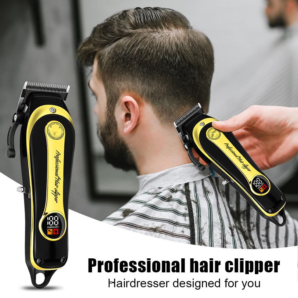 Men's Professional Cordless Hair Clippers for Men, Women, and Children,USC Charging Beard Trimmer with Stainless Steel Blade, 4 Guide Combs, Electric Beauty and Personal Care QDKVTNDJZ