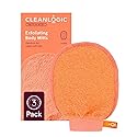 Cleanlogic Bath & Body Exfoliating Face & Body Grooming Mitt, Assorted Colors, 3 Count Beauty & Personal Care Cleanlogic